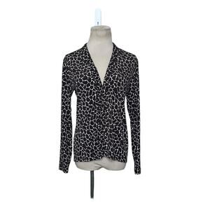 Chicos brown beige animal print long sleeves cardigan jacket size 0 - Small